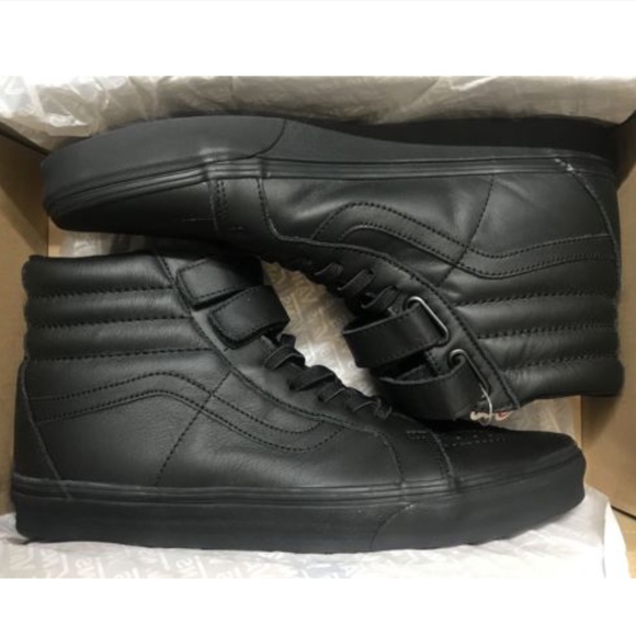 vans black mono leather